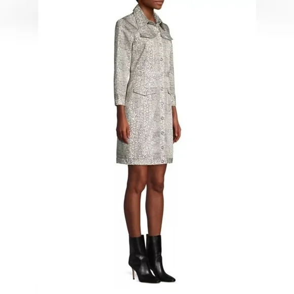 Elie Tahari Women's Emilia Snake Print Shirtdress NWT $498.00 Size US 6 Small